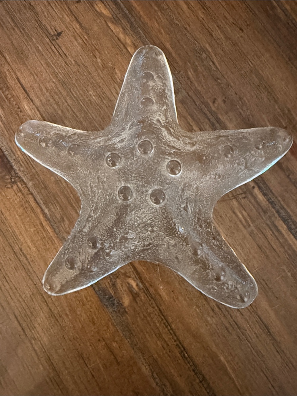 Clear Glass Starfish Decor - Paper weight 6 1/2 inches